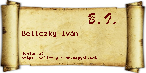 Beliczky Iván névjegykártya